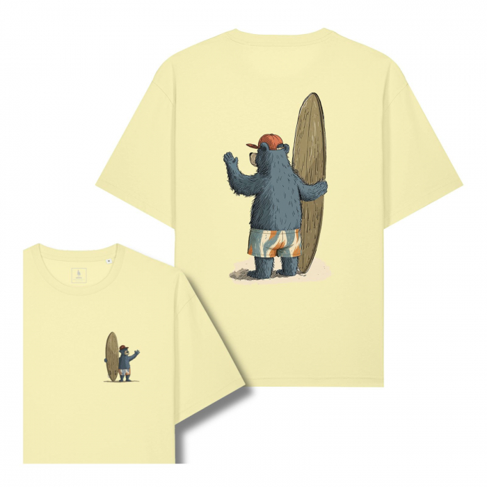 Unisex T-shirt, relaxed fit, Old time surfing bear [1]