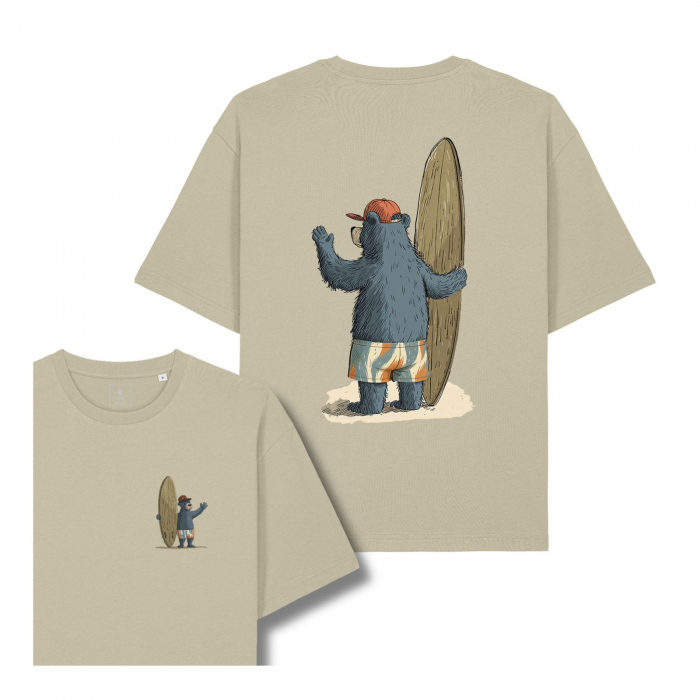 Unisex T-shirt, relaxed fit, Old time surfing bear [1]
