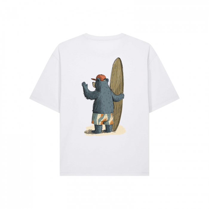 Tricou unisex, relaxed fit, M, Old time surfing bear [3]