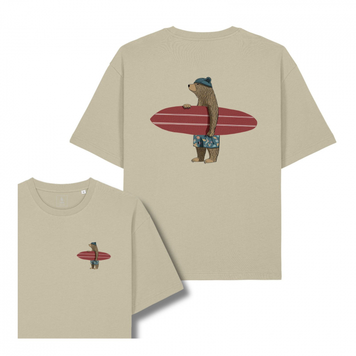 Unisex T-shirt, relaxed fit, Surfer bear [1]