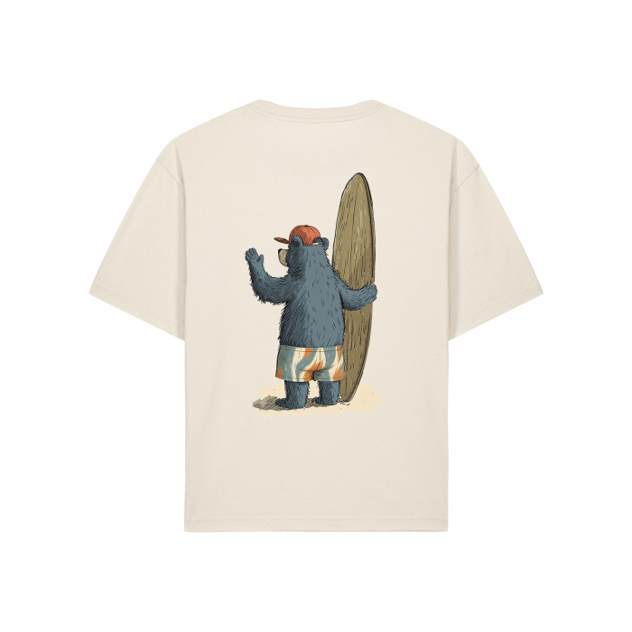 Tricou unisex, relaxed fit, Old time surfing bear [3]