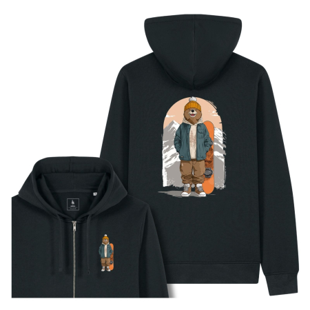 Hanorace - Hanorac unisex cu fermoar, Powder Bear