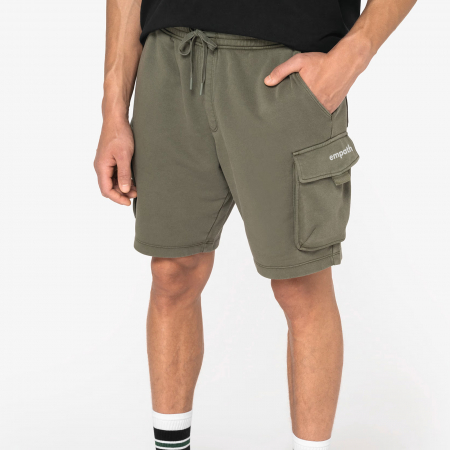 FRENCH TERRY WASHED EFFECT CARGO SHORTS [1]
