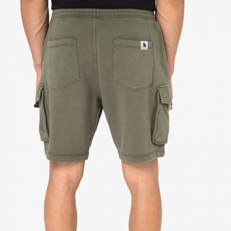 FRENCH TERRY WASHED EFFECT CARGO SHORTS [2]