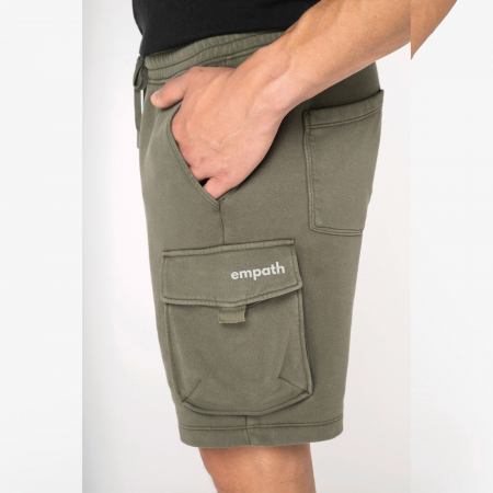 FRENCH TERRY WASHED EFFECT CARGO SHORTS [3]