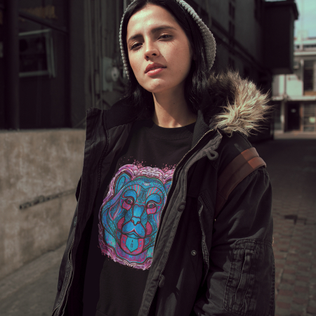 Psychedelic Blue Bear- tricou unisex [6]