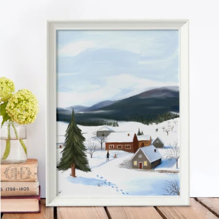 Art Prints - Tablou Iarna in sat