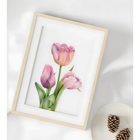 Tablou Lalele roz (creion colorat) [3]