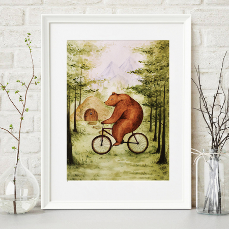 Art Prints - Tablou Ursul pe bicicleta