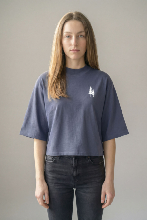 SPRING COLLECTION - Tricou dama cropped fit, bumbac reciclat