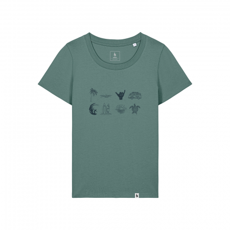 Tricou dama, mid-light, Just for surfer, croială slim [0]
