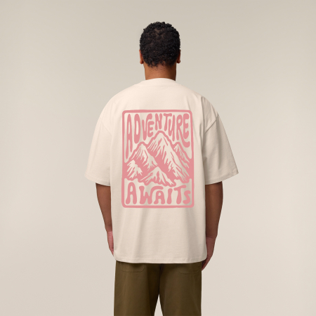 Tricou oversized unisex, Adventure awaits [3]