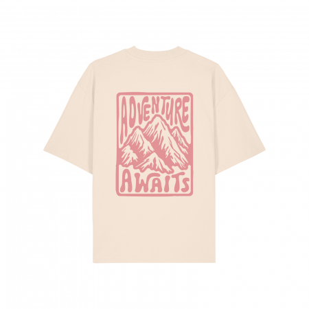 Tricou oversized unisex, Adventure awaits [1]
