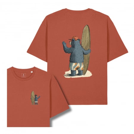 Printate & Gata de livrare - Tricou unisex, relaxed fit, M, Old time surfing bear