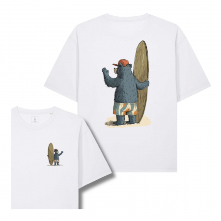 Tricou unisex, relaxed fit, M, Old time surfing bear [0]