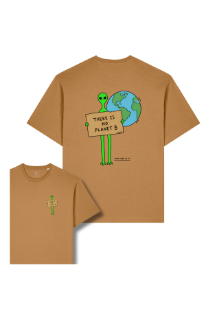 BĂRBAȚI - Tricou unisex Briz, print Planet B, relaxed fit