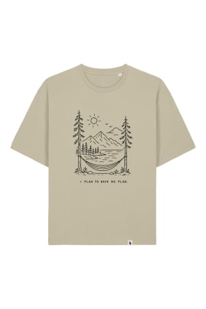 Tricouri - Tricou unisex Briz, print Plan to relax, relaxed fit