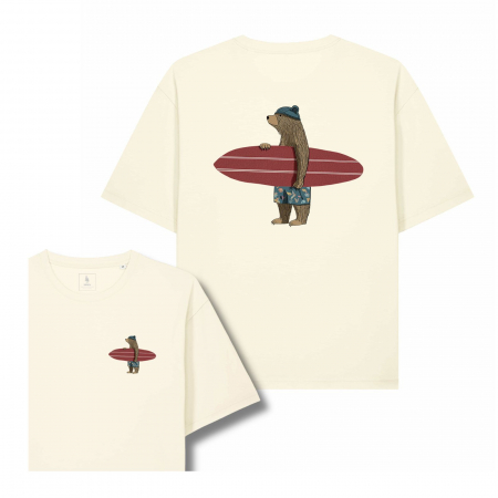 Printate & Gata de livrare - Tricou unisex, L, relaxed fit, Surfer bear
