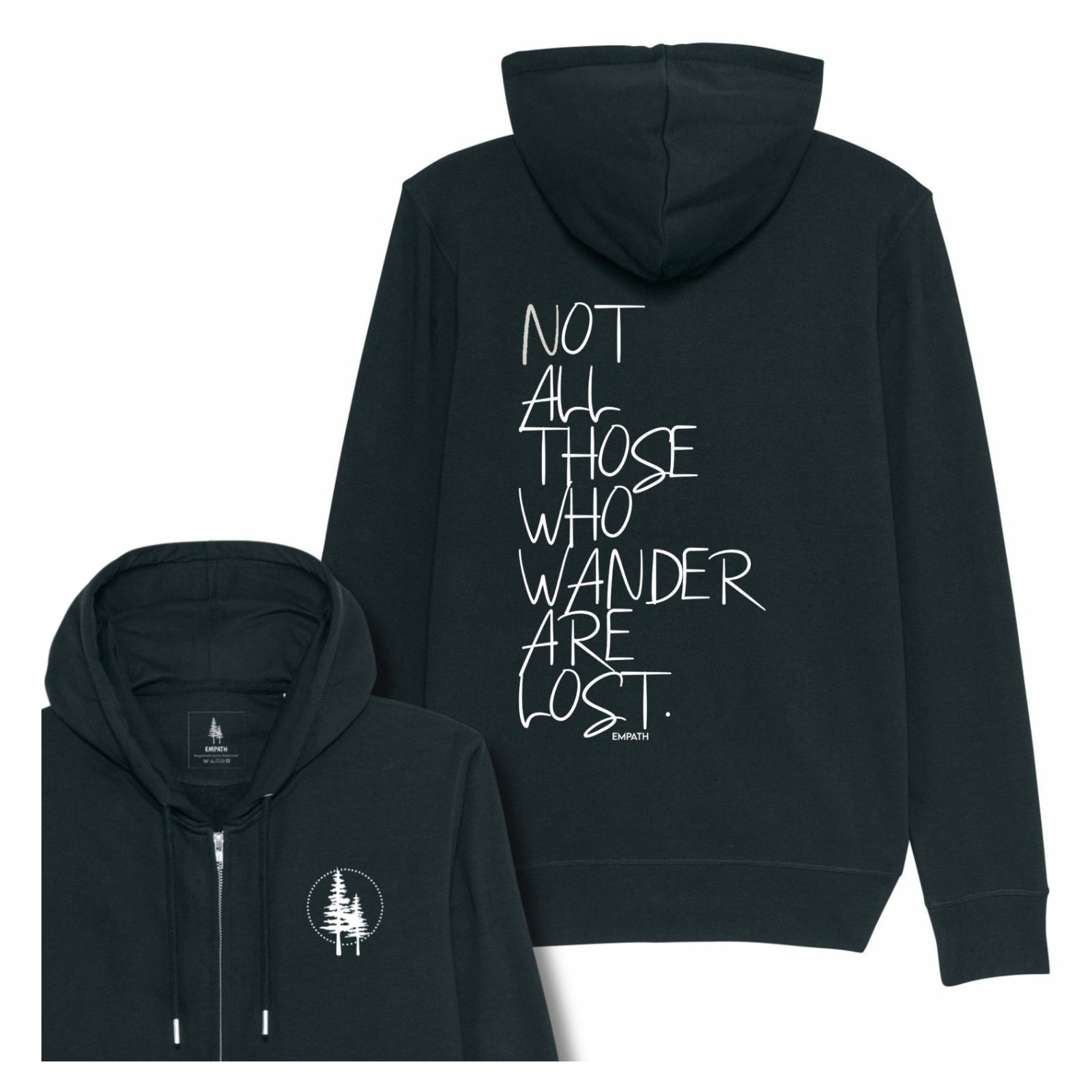 Hanorac subtire cu fermoar, Not all those who wander are lost XXL