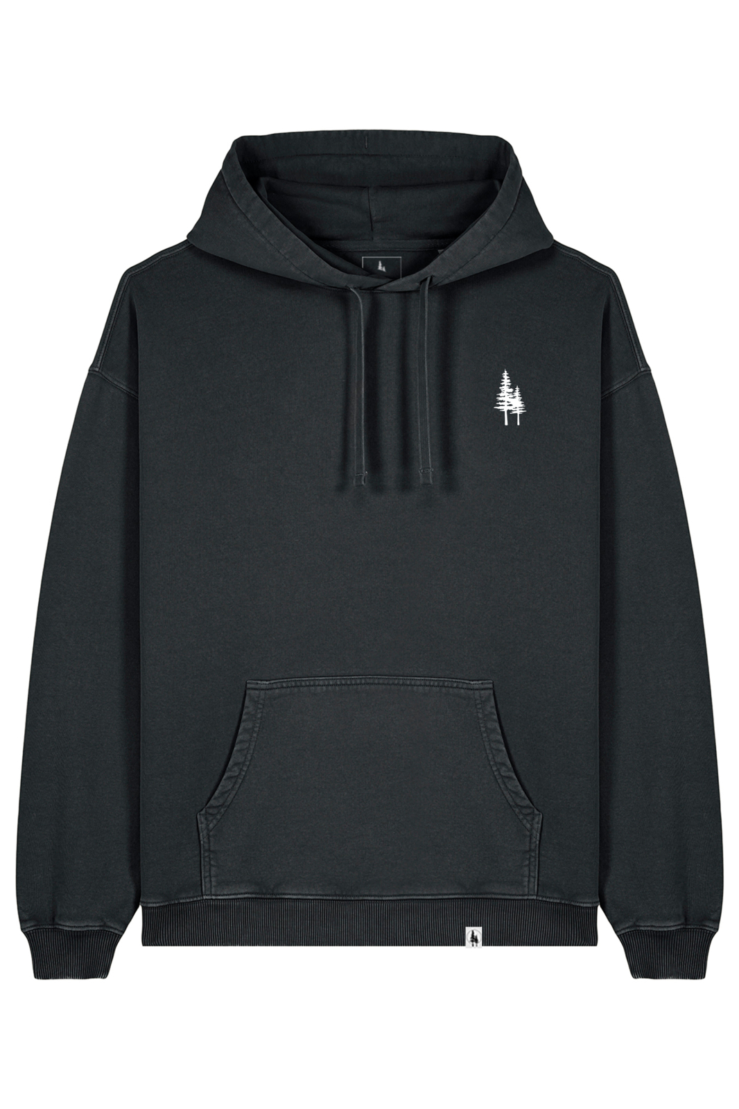 Hanorac unisex oversized, aspect vintage L, Negru