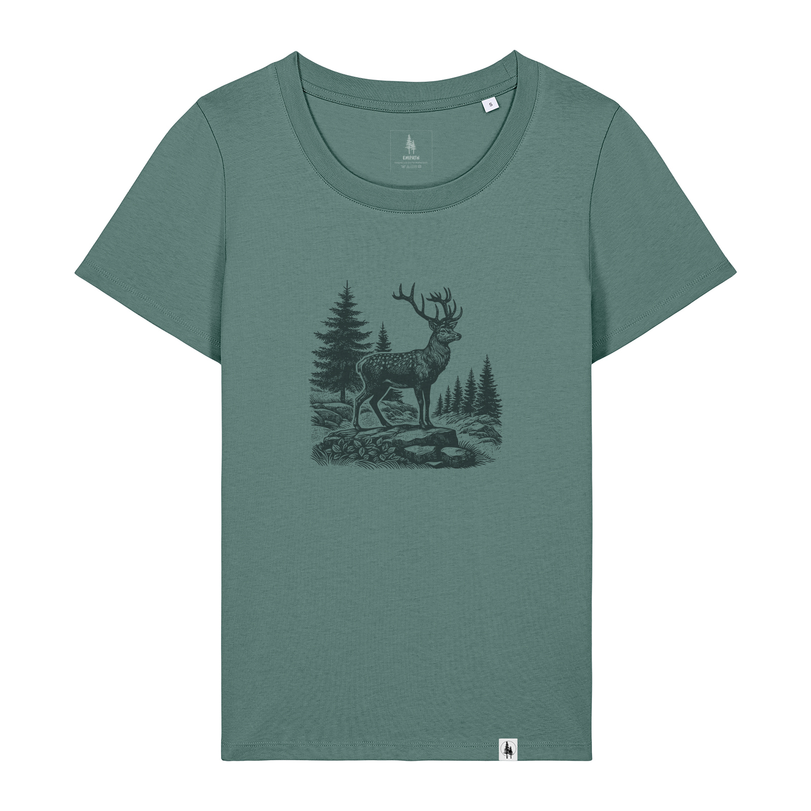 Tricou dama, mid-light, Noble Stag, croiala slim XS, Green Bay