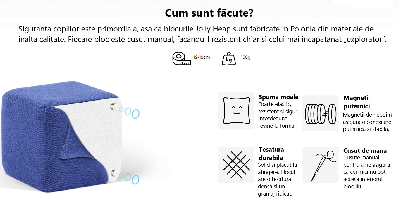 imagine cu cuburile magnetice Jolly Heap din ce sunt facute