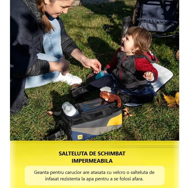 Geanta cu salteluta de infasat impermeabila ideala pentru schimbarile rapide atunci cand sunteti afara.