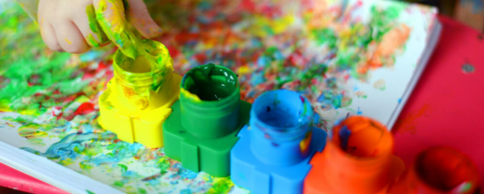 deget de copul in vopsea colorata 