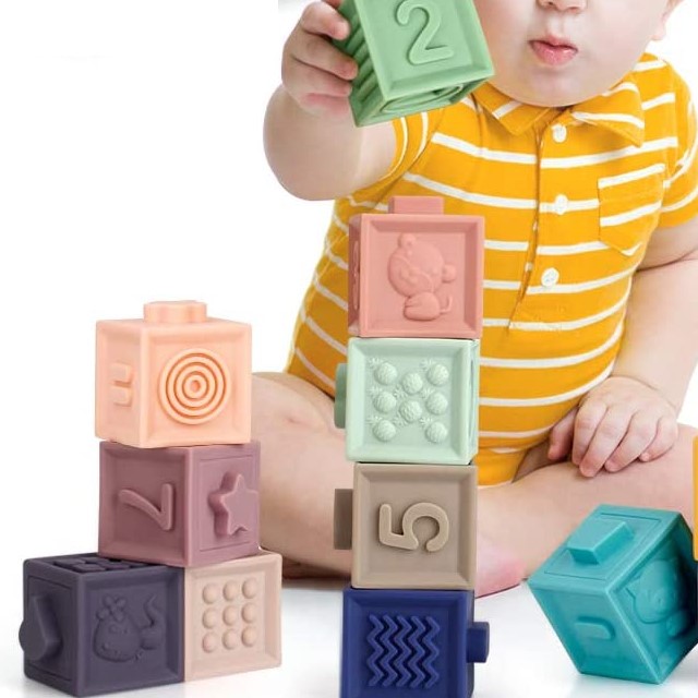 Set 4 cuburi silicon copii