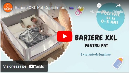 imagine cu trimitere catre clipul de prezentare de pe youtube pentru bariere de pat xxl de la empria