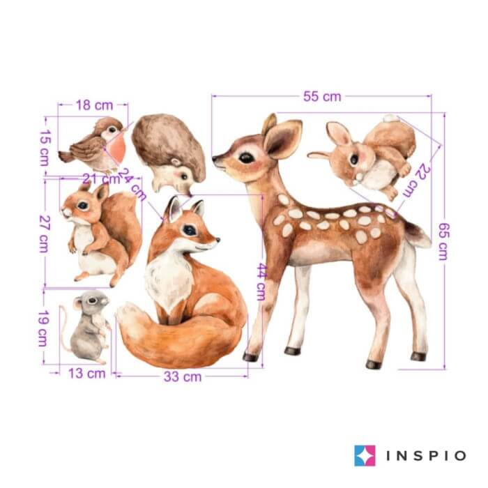 Animale din padure - autocolante pentru copii, maro [2]
