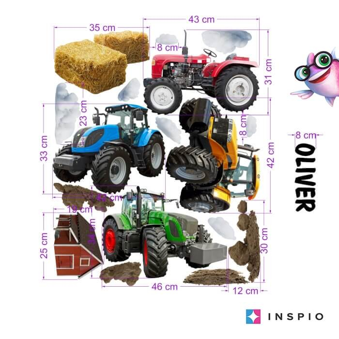 Autocolant de perete pentru baieti - Tractoare cu Nume [2]