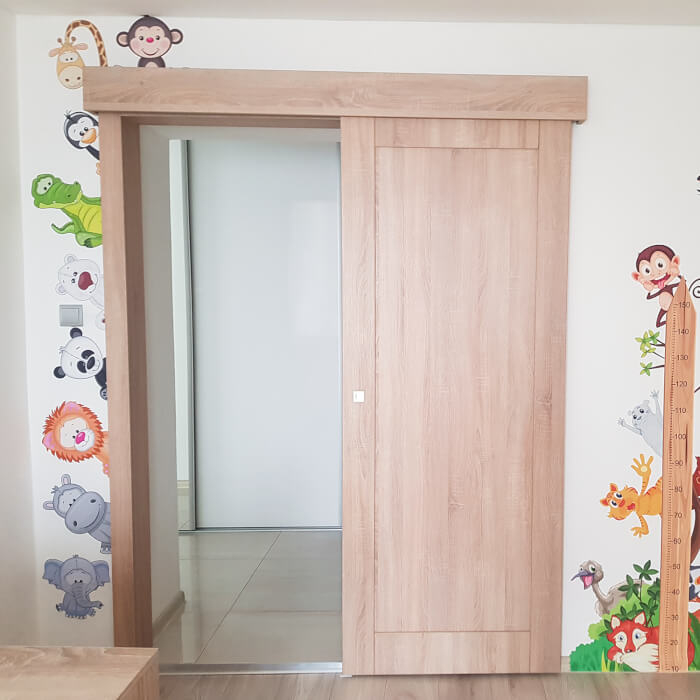 Autocolant pentru perete - Animale de la zoo in jurul usii, set 9 buc, de la 14 la 29 cm pe partea dreapta [3]