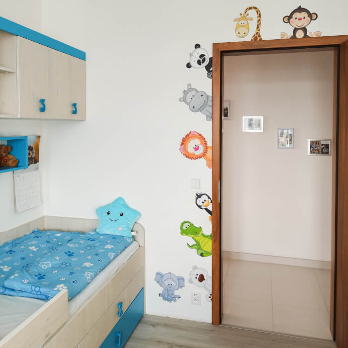 Autocolant pentru perete - Animale de la zoo in jurul usii, set 9 buc, de la 14 la 29 cm pe partea dreapta [6]