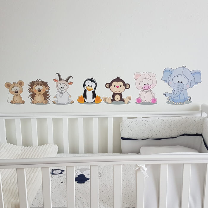 Autocolant pentru perete - Padure plina cu animale, set 9 buc, de la 15 la 25 cm [4]