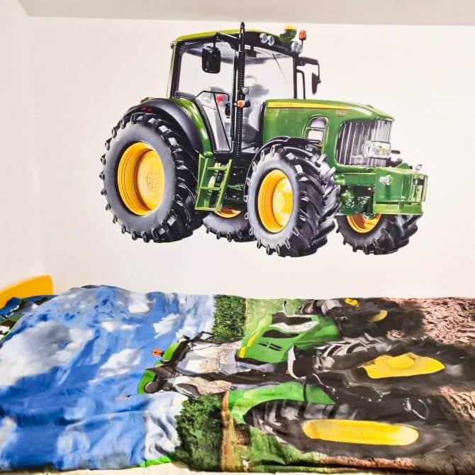 Autocolant pentru perete - Tractor, 94 x 140 cm, Verde