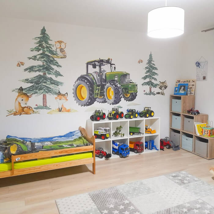 Autocolant pentru perete - Tractor,  Verde, Diverse dimensiuni [4]