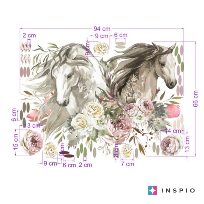 Autocolant romantic cu cai - autocolante pentru adolescenti, 67 x 95 cm [2]