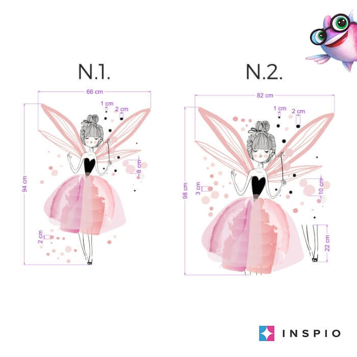 Autocolant zana magica pentru printese, Roz, Diverse dimensiuni [3]