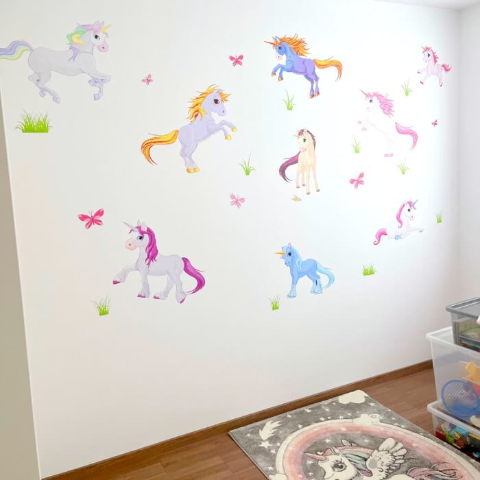 Autocolante pentru camera - Unicorni, set mic, Roz [3]