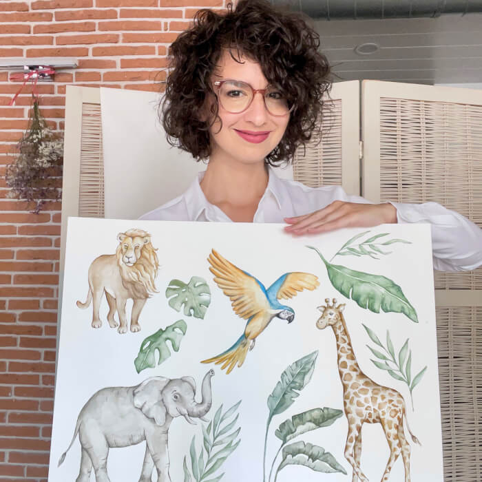 Autocolante pentru perete - Elefant si zebra din SAFARI [6]