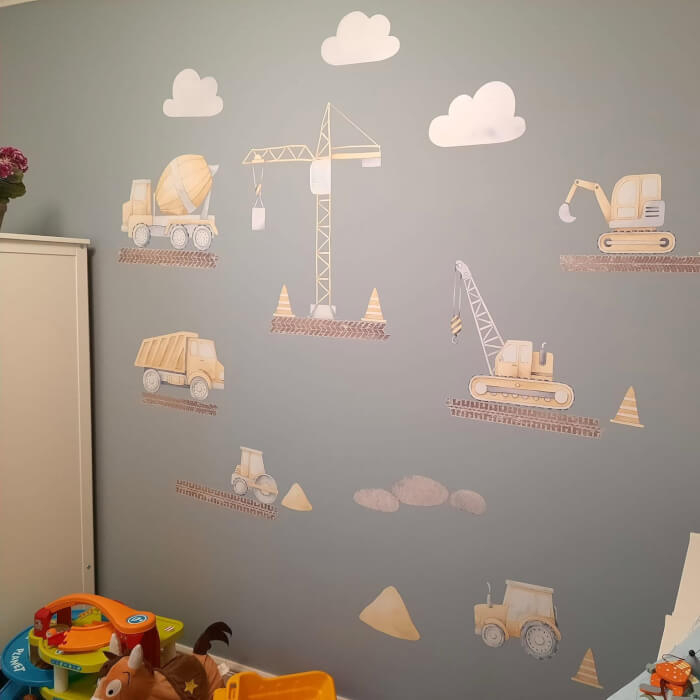 Autocolante pentru perete - Masini de constructii, Galben [5]