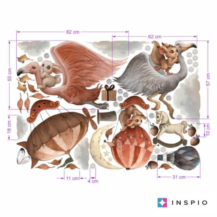 Autocolante pentru perete pentru copii - Lumea magica, Roz [2]