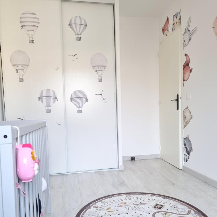 Baloane gri cu aer cald - autocolante pentru camera copiilor, Diverse bucati [4]