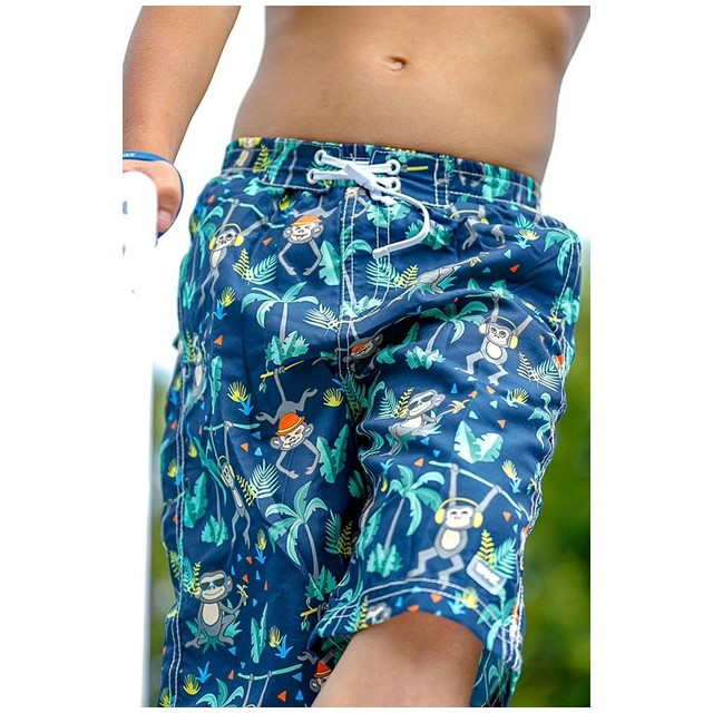 Bermude Baieti cu Protectie UV, Protectie Solara UPF50+, Petrol Jungle, Diverse marimi [5]