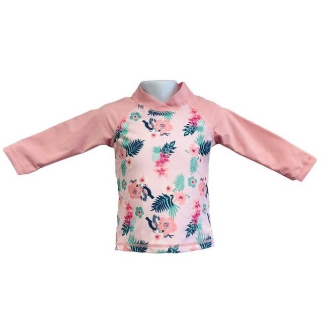 Bluza Copii Maneca Lunga, Anti-Iritatii, Protectie Soare UPF50+, Floral Pink, Diverse marimi