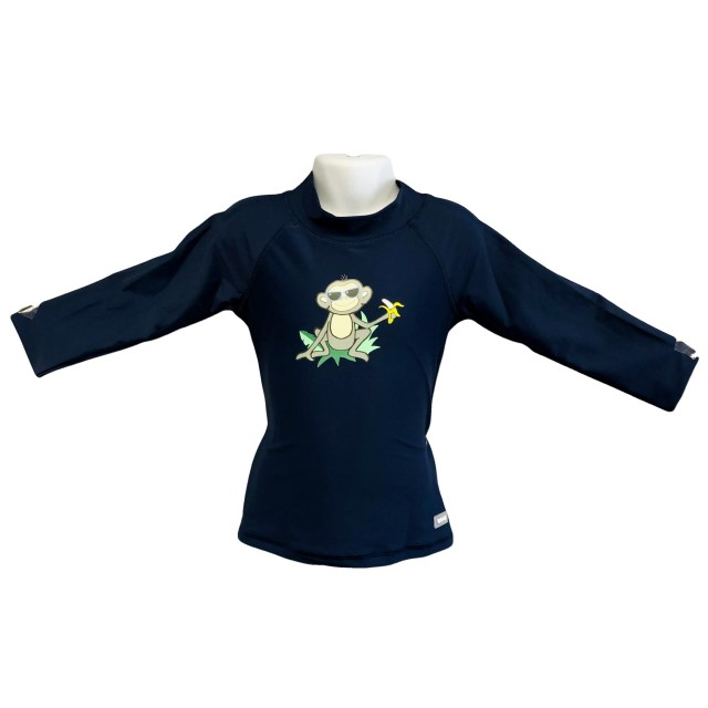 Bluza Copii Maneca Lunga, Anti-Iritatii, Protectie Soare UPF50+, Navy Jungle, Marimea 0 [3]