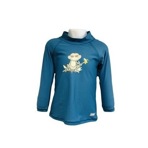 Bluza Copii Maneca Lunga, Anti-Iritatii, Protectie Soare UPF50+, Petrol Jungle, Diverse marimi [7]