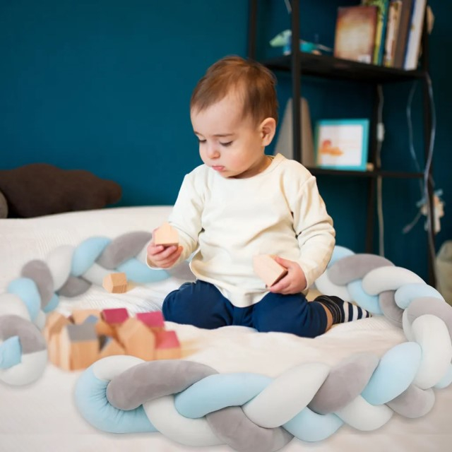 Bumper protectie impletita pentru patut, foarte lung si ultra soft, 320 cm [3]