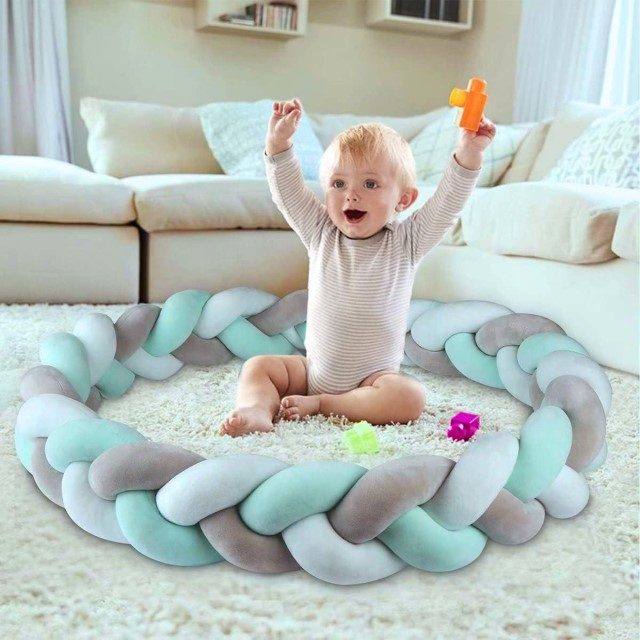 Bumper protectie impletita pentru patut, foarte lung si ultra soft, 320 cm [8]
